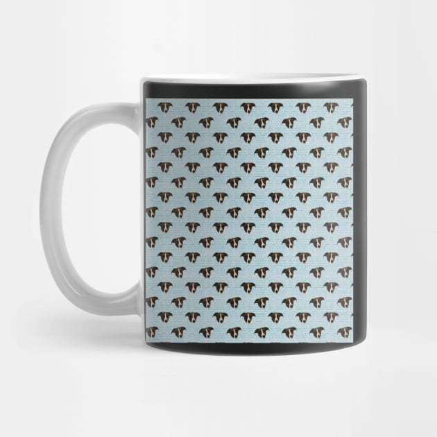 Cute Hound Puppy Faces - Blue Palette Pattern by andreeadumez